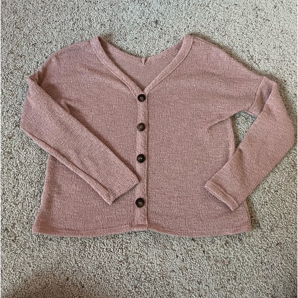 cute cropped pink low rise sweater
